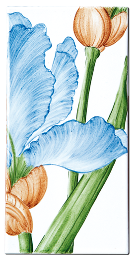 Carrelage - Décoration - Flore - Iris - Motif - Design - Faïence de Provence