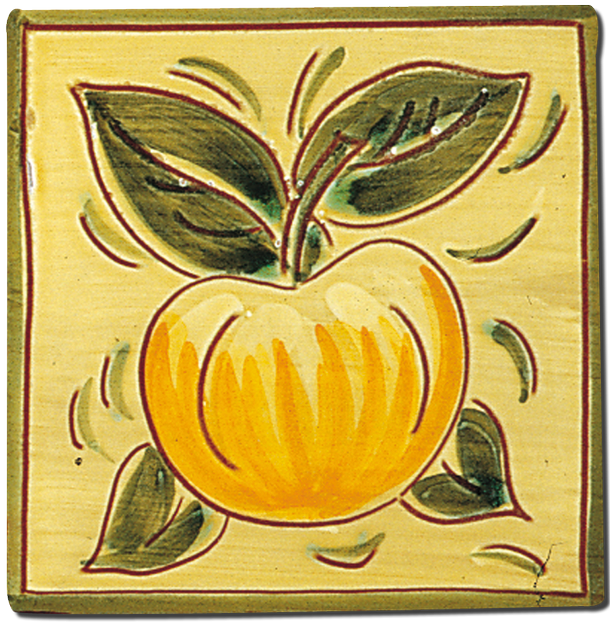 Carrelage - Décoration - Fruits façon Antique Pomme- Motif - Design - Faïence de Provence à Salernes
