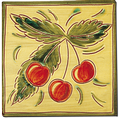 Carrelage - Décoration - Fruits façon Antique - D Cerise- Motif - Design - Faïence de Provence à Salernes 