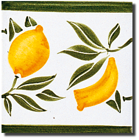 Carrelage - Décoration - Frise Senteurs de Provence Citron- Motif - Design - Faïence de Provence à Salernes