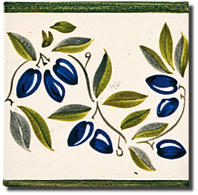 Carrelage - Décoration - Frise Senteurs de Provence Olive- Motif - Design - Faïence de Provence à Salernes