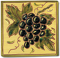 Carrelage - Décoration - Fruits façon Antique - Raisins - Design - Faïence de Provence à Salernes 
