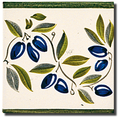 Carrelage - Décoration - Frise Senteurs de Provence Olive- Motif - Design - Faïence de Provence à Salernes