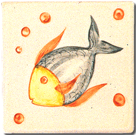 Carrelage - Décoration - Poissons - Design - Faïence de Provence à Salernes