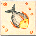 Carrelage - Décoration - Décor 11x11 Poissons - Motif - Design - Faïence de Provence à Salernes