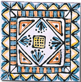Carrelage - Décor 13x13 Aztèques - Motif - Design - Faïence de Provence à Salernes